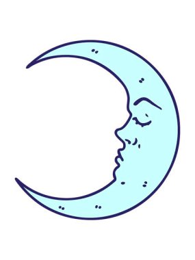 Hilal şeklinde bir dövmenin parlak ışık efekti.