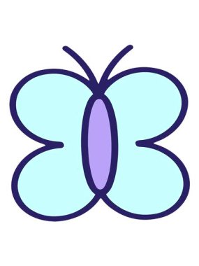 jiggle motion animation of simple cartoon butterfly