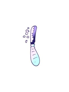 horizontally vibrating animation of cartoon doodle butter knife