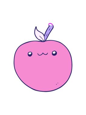 power up animation of cartoon cute apple