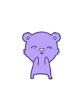 splitting effect animation of cartoon funny bear character