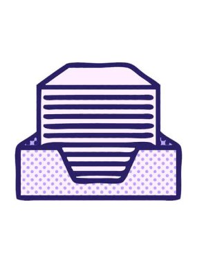 Bir yığın ofis kağıdının çizgi roman tarzı animasyonunu sallıyor.