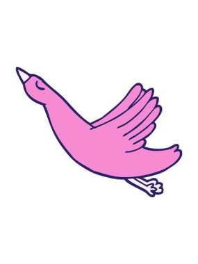 Uçan ördeğin çizgi film animasyonunu salla ve durdur