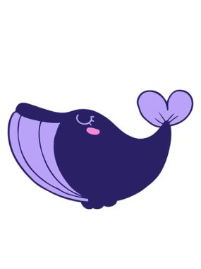 karikatür balina çiziminin hareketli animasyonu