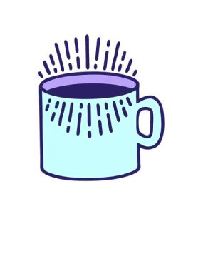 Kalk ve yüzdür dövme stili kahve fincanının canlandırmasını.