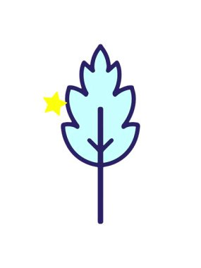 Parıldayan yıldızlar neon yaprak çiziminin animasyonunu etkiler