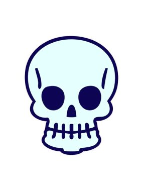 neon ışık efekti el çizimi kafatası çizgi filmi