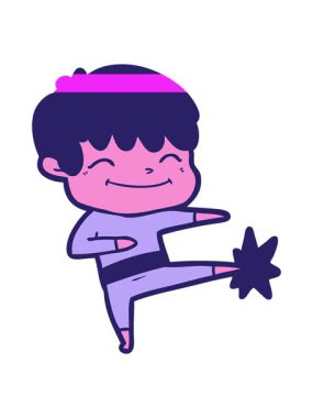 Çizgi film mutlu çocuğun animasyonunu canlandırın.