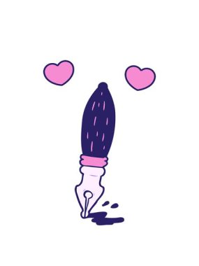 geleneksel dolmakalem çizgi filminin dönen kalp animasyonu