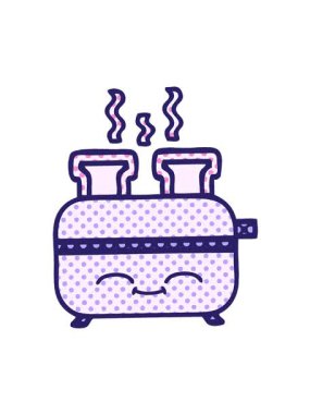 jiggle motion animation of comic book style drawing of a of a toaster