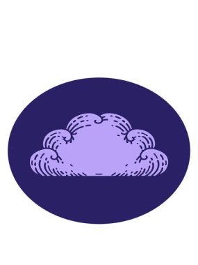 bir bulutun ikonik dövme tarzının hareketli animasyonu