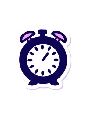 Sevimli bir çizgi film alarm saatinin neon ışık efekti canlandırması