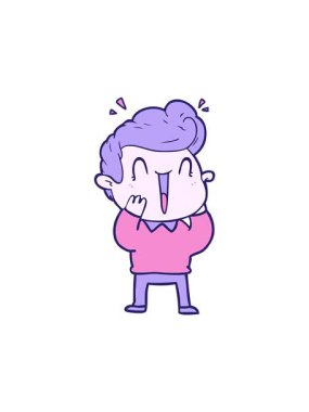 Heyecanlı çizgi film karakterinin dikkat çekici animasyonu.