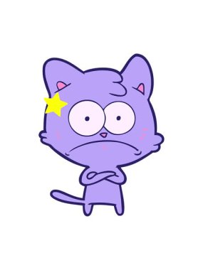 Parlayan yıldızlar gergin kedi çizgi filminin animasyonunu etkiler.