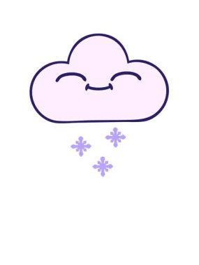 Bir kar bulutunun tatlı çizgi filminin yükselişi ve yüzüşü