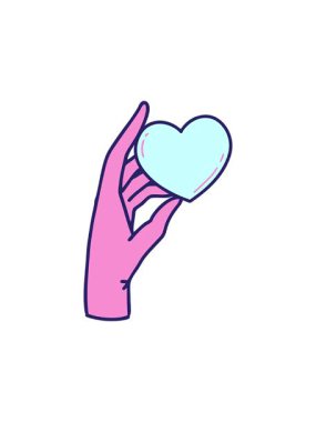 Kalbi tutan ellerin radyoaktif parlayan animasyonu