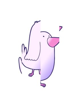 splitting motion animation of cartoon hand drawn bird