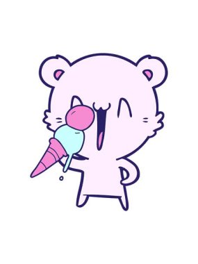 Gülen kutup ayısı çizgi filminin basınçlı animasyonu