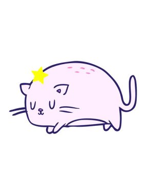 Parlayan yıldızlar sevimli bir çizgi film kedisinin animasyonunu etkiler.