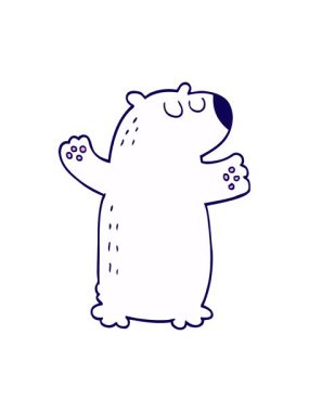 neon light effect animation of polar bear cartoon element