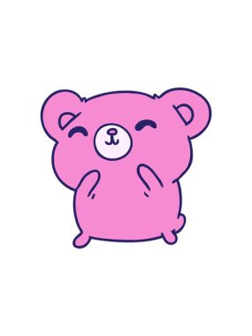 Çizgi film illüstrasyonunun dönen hareketli animasyonu kawaii sevimli mutlu ayı tasarımı