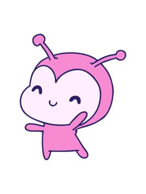 pixelize effect animation of cartoon illustration kawaii of a cute lady bug