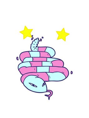 dönen yıldızlar zehirli yılanın çizgi film animasyonu