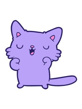 jiggle motion animation of happy drawing of cat