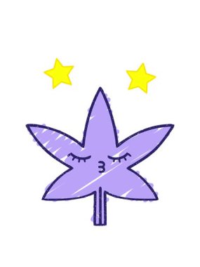 dönen yıldızlar Cannabis Leaf Chalk Doodle çiziminin animasyonu