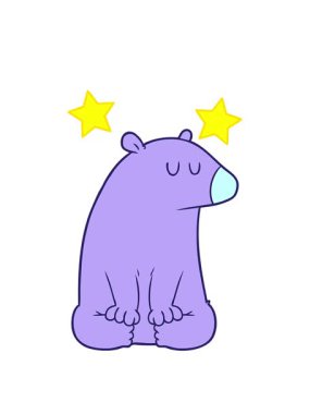 dönen yıldızlar ayı çizgi film karakterinin animasyonu