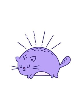 Geleneksel dövme stili mutlu kedi çiziminin dikkat çekici animasyonu