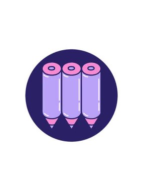 Renkli kalemlerin dövme stili imajının gösterişli satış animasyonu