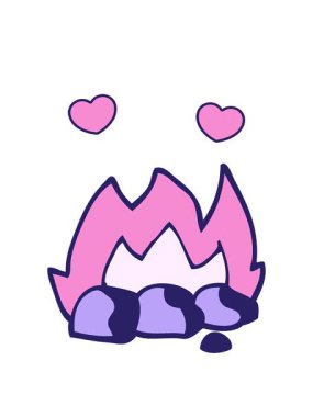 dönen kalp animasyonu el çizimi karikatür tarzı kömür yakma