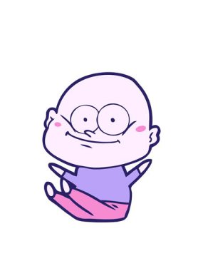 Yanıp sönen radyal çizgiler çizgi filmdeki kel adamın bakışları.