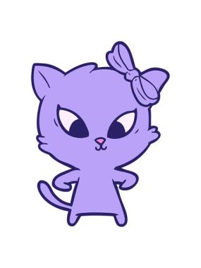 Çizgi film kedisinin parlak ışık efekti