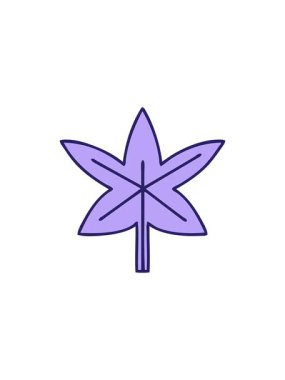 Bir sonbahar yaprağının sevimli çizgi filminin yıldız patlaması etkisi animasyonu