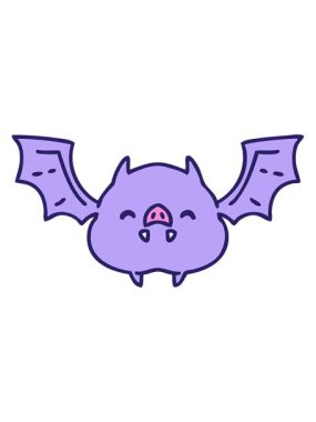 Süper şirin bir Cadılar Bayramı yarasasının çizgi filminin ışık efekti