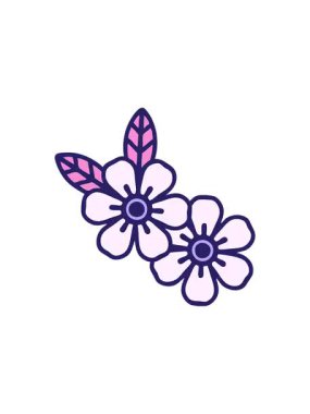 Çiçeklerin sembolik dövme imajının gösterişli satış animasyonu