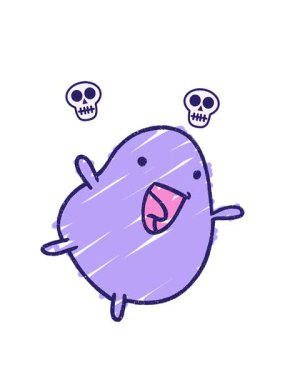 Fasulye Tebeşiri Çiziminin dönen kafatası animasyonu