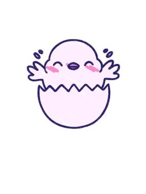 Sevimli Piliç Tebeşir Çiziminin yükselişi ve yüzdürme animasyonu