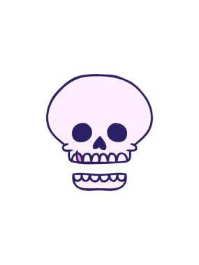 Bir kafatası karalaması çizilmiş el çiziminin gösterişli satış animasyonu