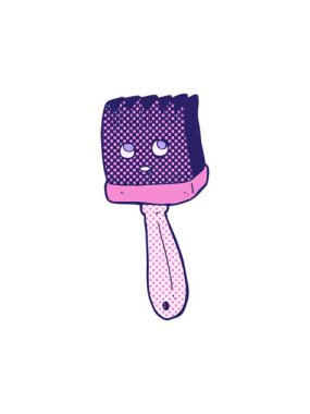 pixelize effect animation of cartoon brush element