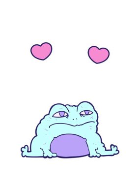 dönen kalpler kurbağa çiziminin animasyonu