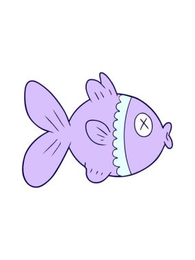 neon ışık efekti çizgi film Japon balığının animasyonu