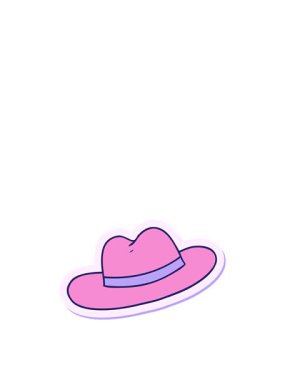 Bir el çizimi çizgi film karikatürü bir şapka karalaması