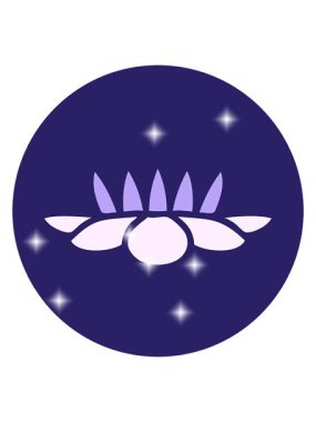 Simli efekt ikonik dövme şeklinde nilüfer çiçeği görüntüsü