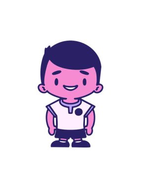 Üniformalı çizgi filmdeki Brezilyalı erkek futbolcunun dikkat çekici animasyonu