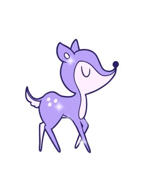 Çizgi filmdeki sevimli geyiğin ışıltı etkisi.