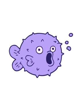 Karikatür karalamalarının hareketli animasyonları üfürük balıkları