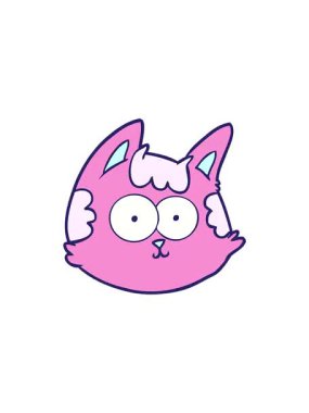 Çizgi film kedi suratının gösterişli satış animasyonu